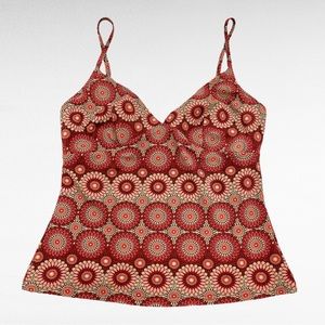 Victoria’s Secret | Maroon Multicolored Boho Mandala Print Swim Tankini Top